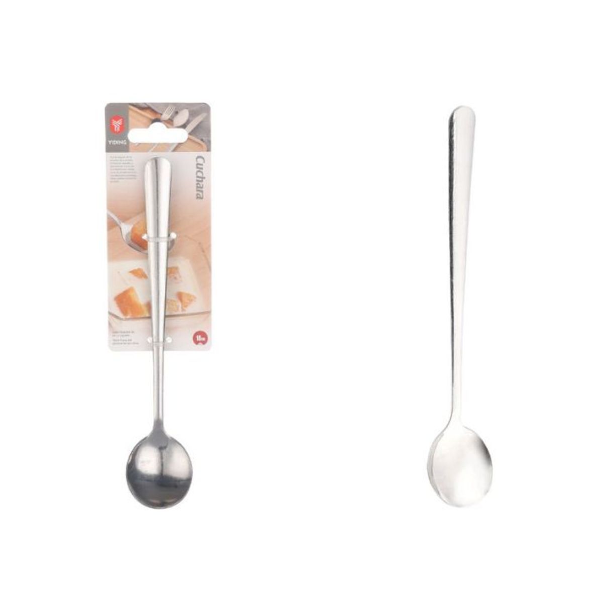 GENERICO - Cuchara De Mango Largo Borde Perlado - 18cm, 1 PCS