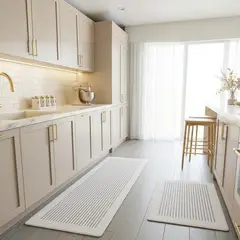 GENERICO - Set de 02 alfombra de cocina impermeable de Cuero M53