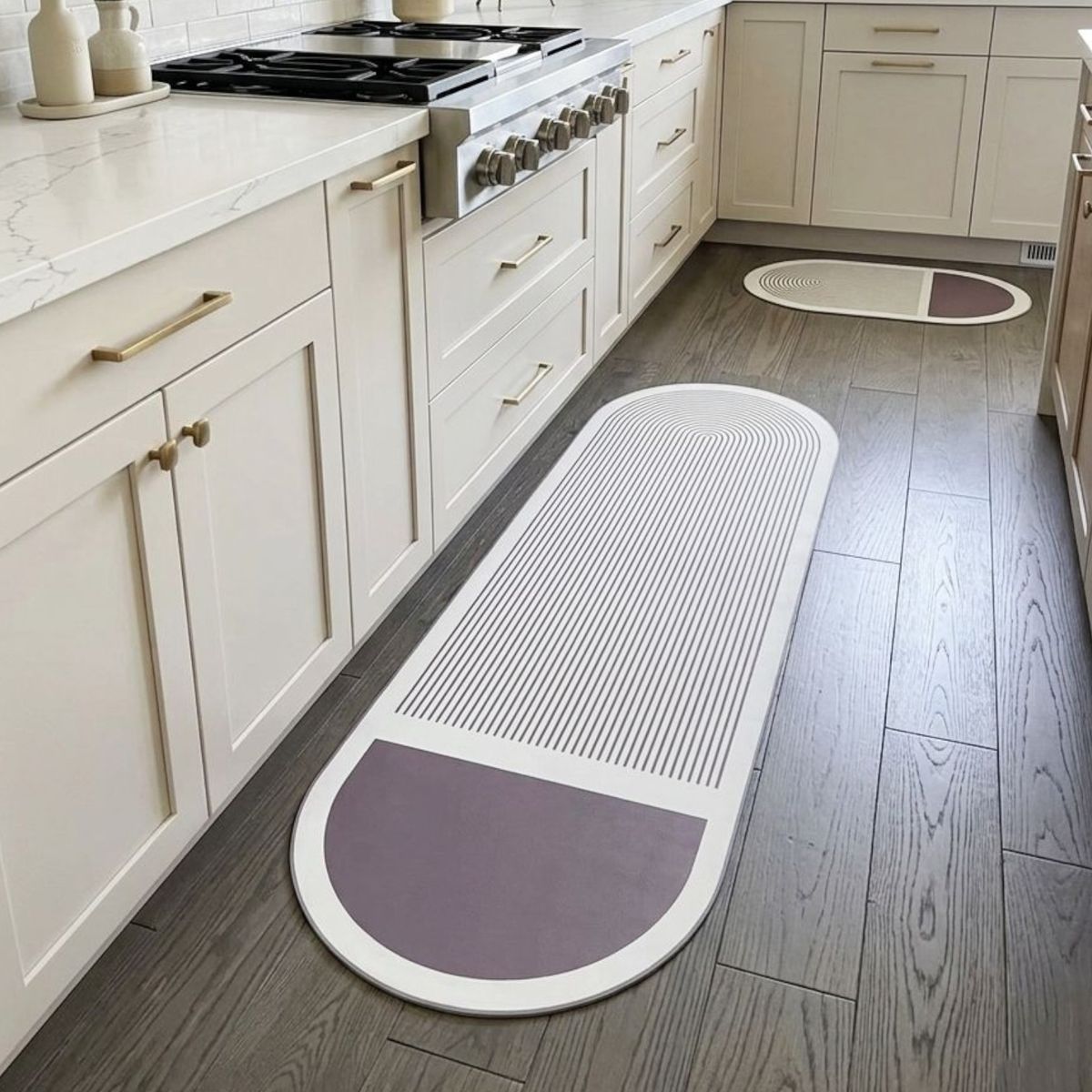 GENERICO - Set de 02 alfombra de cocina impermeable de Cuero M54