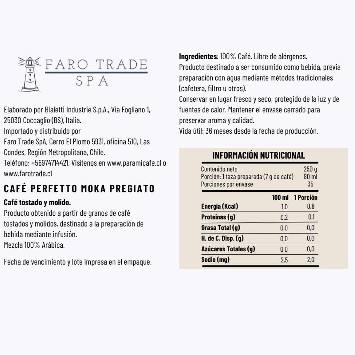 BIALETTI - Café Molido Perfetto Moka Delicado 250grs Bialetti