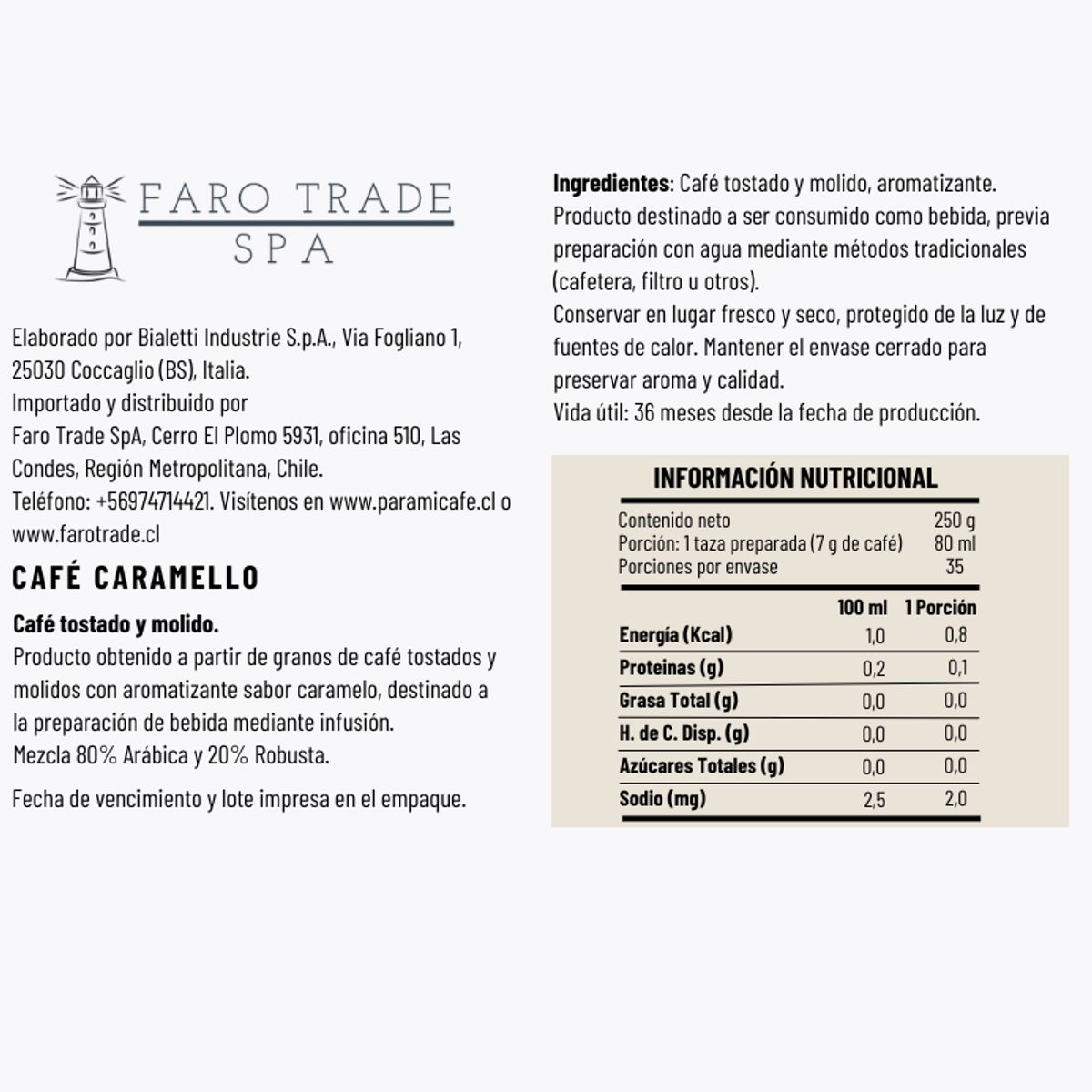 BIALETTI - Café Molido Perfetto Moka Caramelo 250grs Bialetti