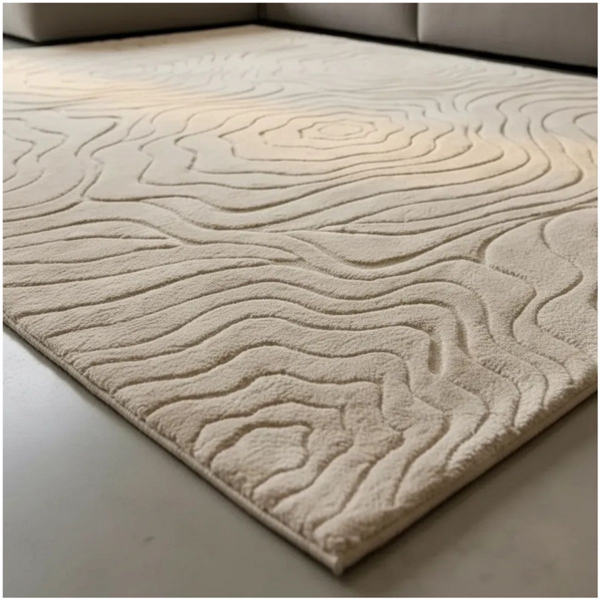 GENERICO - Alfombra Beige Jacquard 160x200 Elegante MODERNA DECORATIVA JUVENIL WM