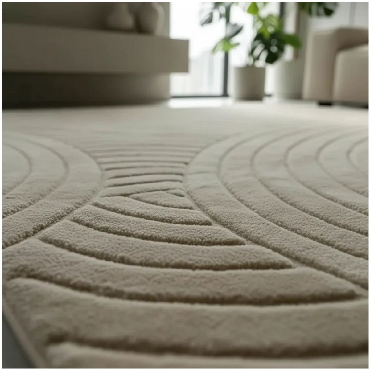 GENERICO - Alfombra Beige Jacquard 160x200 MODERNA ELEGANTE DECORATIVA JUVENIL WM