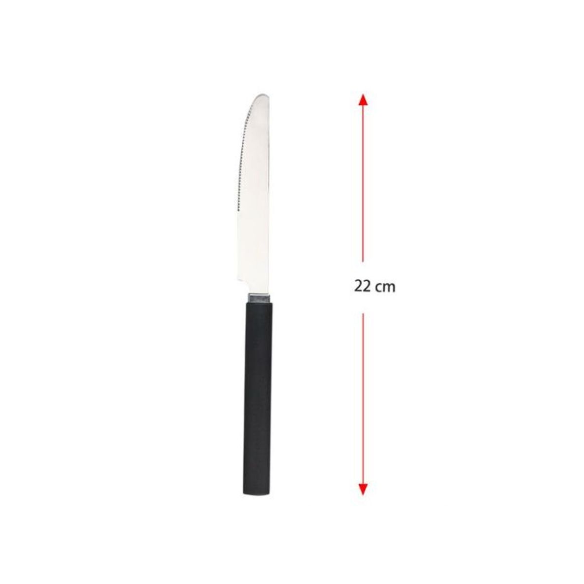 GENERICO - Set De Cuchillos De Mesa Con Mango Negro - 22cm, 3 PCS