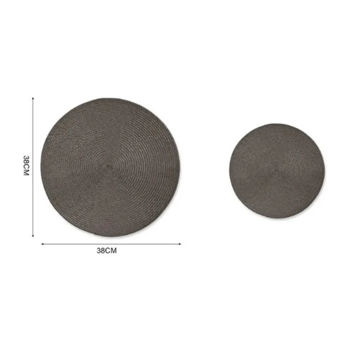 GENERICO - MANTEL INDIVIDUAL REDONDO MARRON OSCURO 38CM