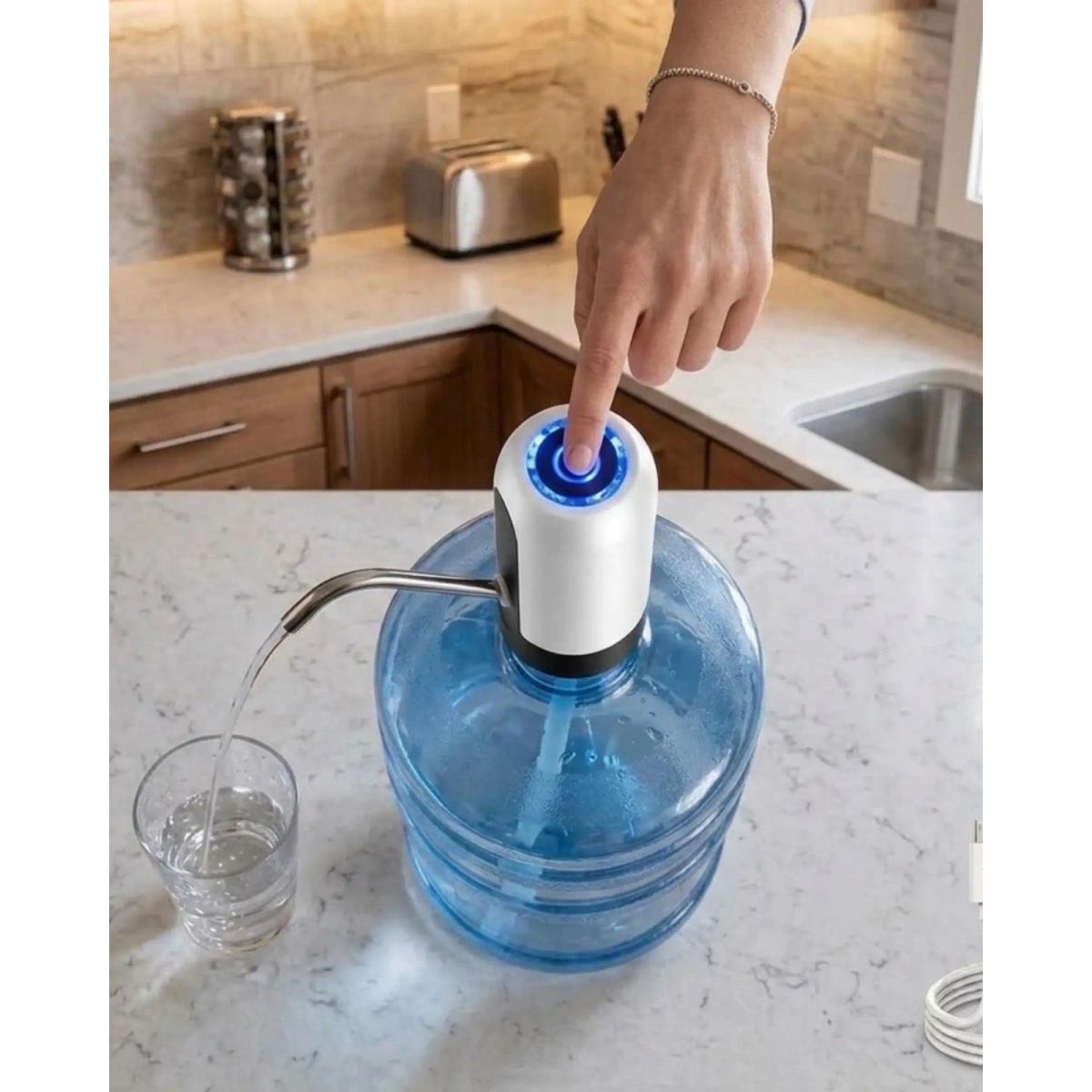 GENERICO - Dispensador de Agua Eléctrico Recargable USB Universal y Portátil1