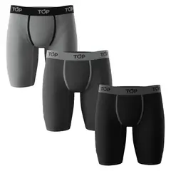 TOP - Pack de 3 Bóxer Largos Algodón Hombre