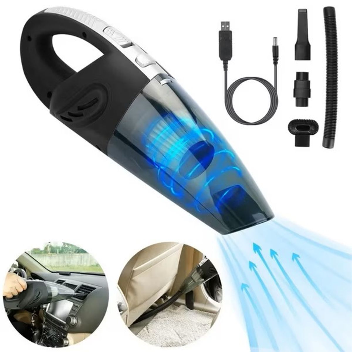 MOVI - ASPIRADORA INALÁMBRICA AUTO Y CASA con accesorios