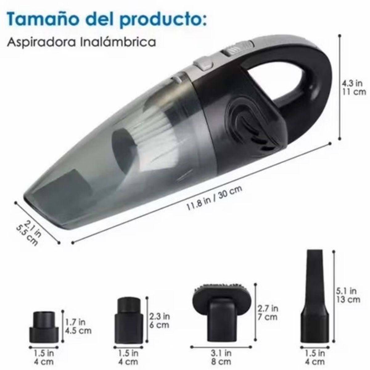 MOVI - ASPIRADORA INALÁMBRICA AUTO Y CASA con accesorios