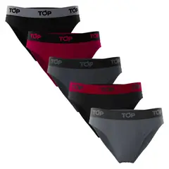 TOP - Pack De 5 Slip Algodón Hombre