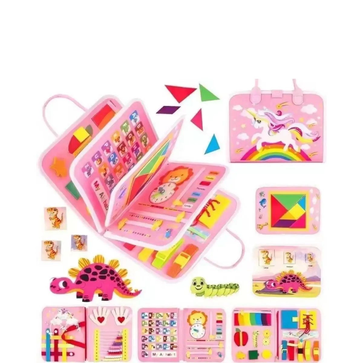 GENERICO - Juguete Sensorial Libro Montessori 3 en 1 Educativo Didáctico J4