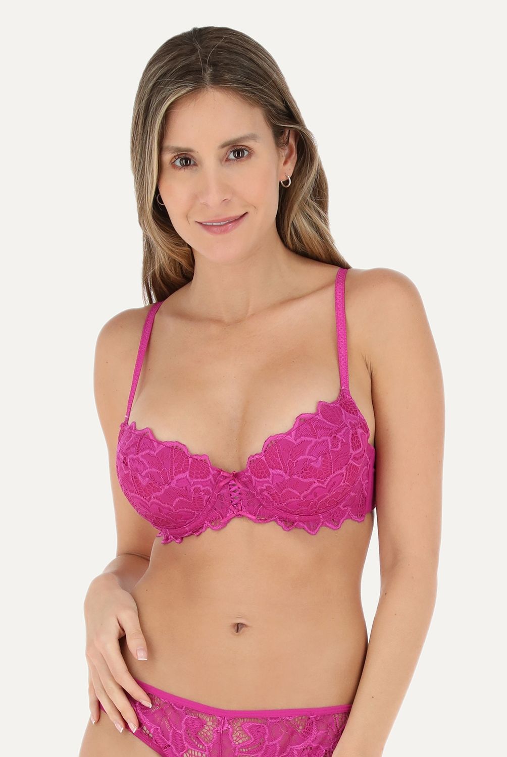 FLORES - Sosten Doble Push up Copas con Encaje