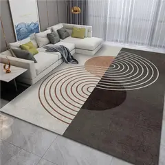 GENERICO - ALFOMBRA PARA LIVING 160X200 DISEÑO MARRON ESPIRAL MODERNA ELEGANTE WYM Z23