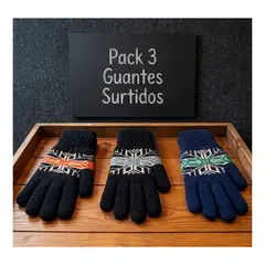 EKOL TACTICA MILITAR - Pack 3 Guantes De Lana Térmico Con Chiporro Surtidos