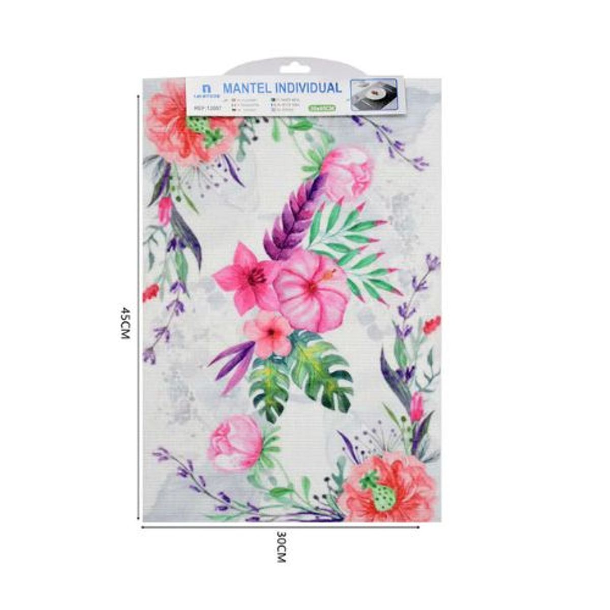 GENERICO - Mantel Individual Antideslizante 30x45cm RosadoFloral