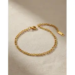 GENERICO - Pulsera Eslabón Tradición Acero Inoxidable Enchapado En Oro
