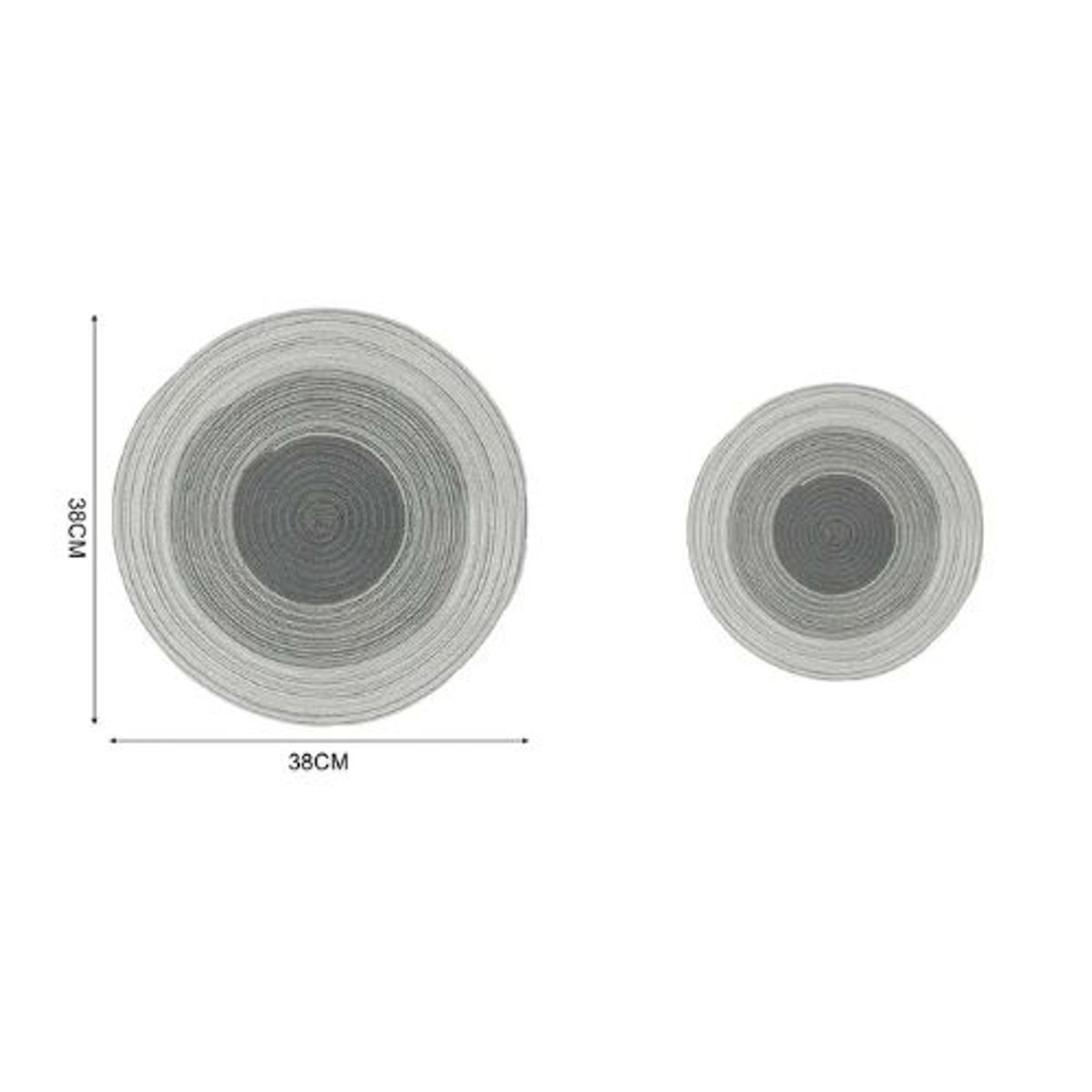 GENERICO - MANTEL INDIVIDUAL REDONDO TONOS GRISES 38CM