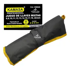 KAMASA - Set 11 Llaves Punta Corona Acero 8-22mm Con Estuche De Tela
