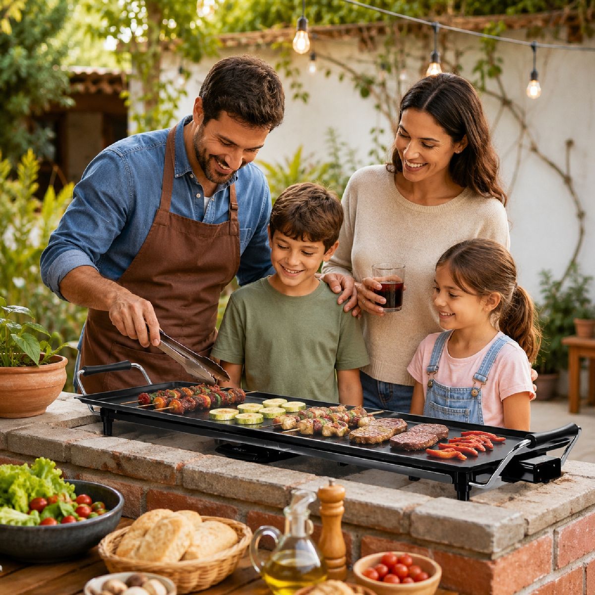 GENERICO - Parrillera Eléctrica Plancha Asador Antiadherente 1800w