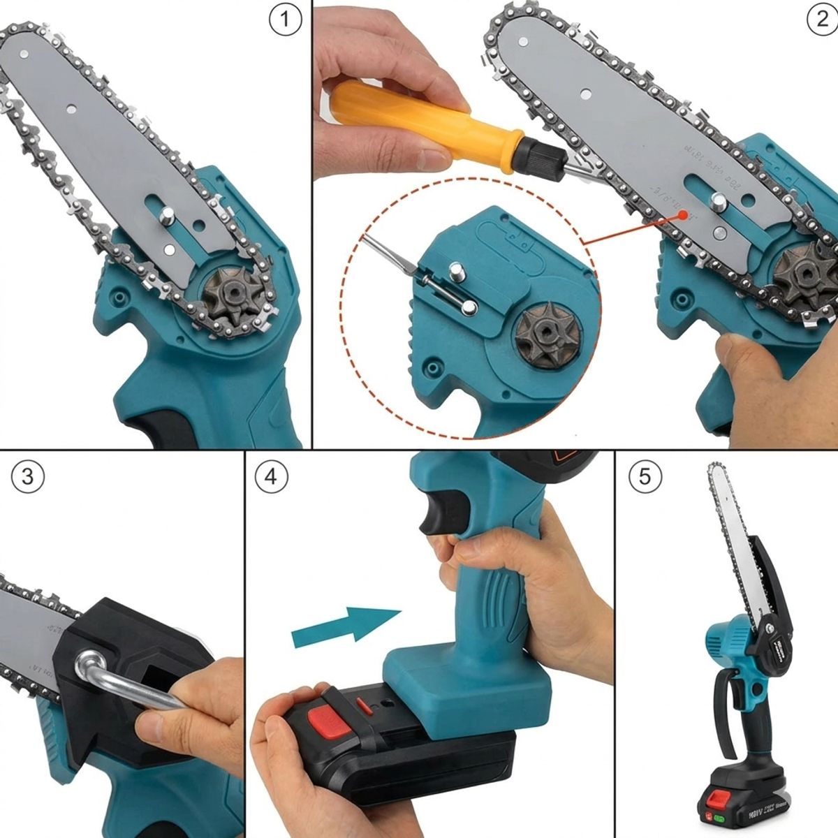 MOVI - SET DE JARDIN 3 EN 1, CORTADORA DE CESPED, TIJERA PODAR Y MINI MOTOSIERRA