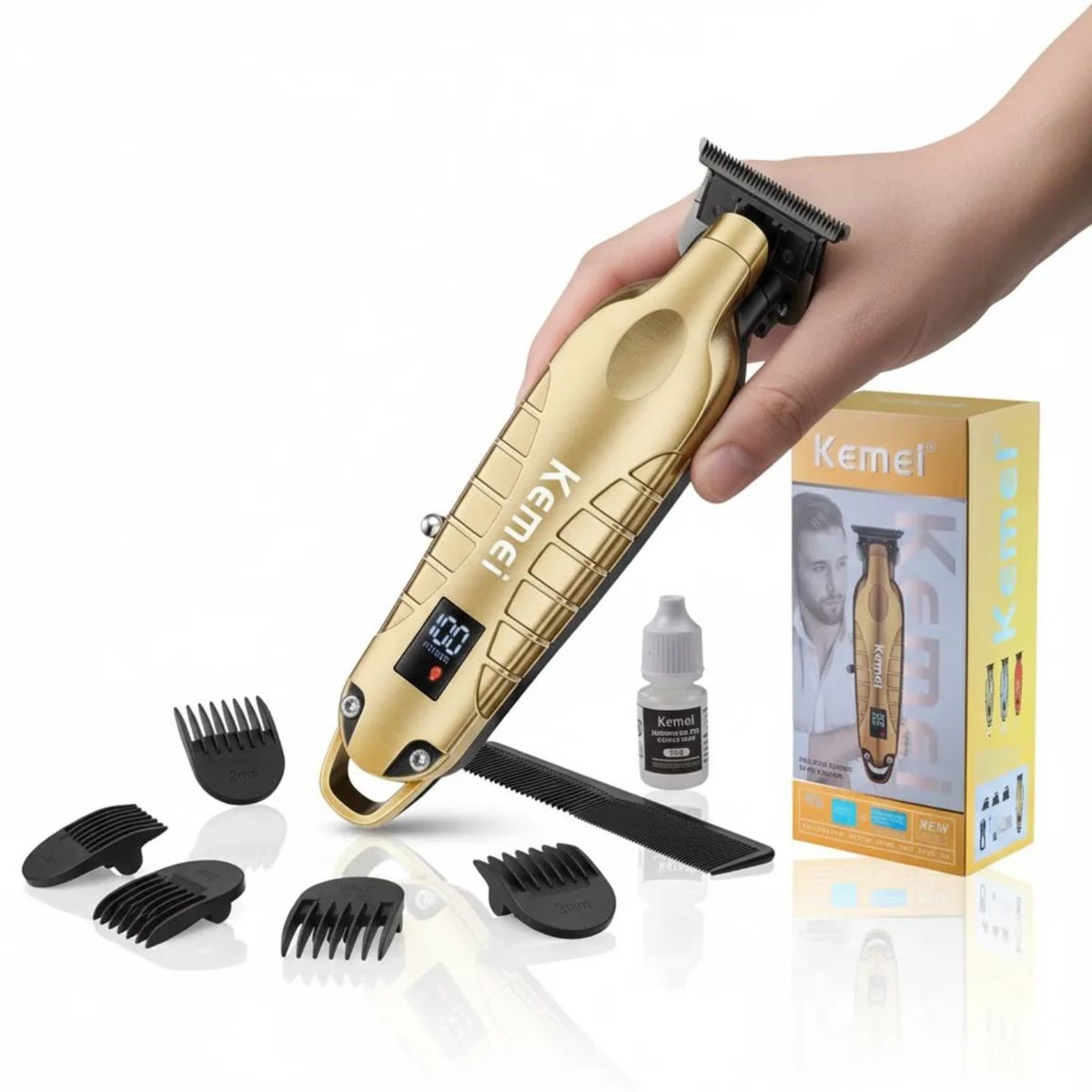 KEMEI - Kemei Trimmer Profesional KM-2293 Dorado Recargable