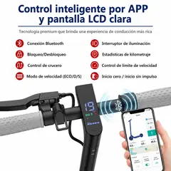 MOVI - Scooter Eléctrico Plegable 30 KM con Asiento Desmontable y Bolso Integrado