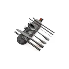 GENERICO - Juego De Cubiertos Portátiles Acero Inoxidable De 8 Piezas