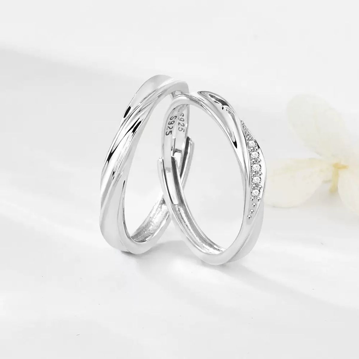 GENERICO - Duo Anillo De Parejas Vínculo Infinito De Plata S925