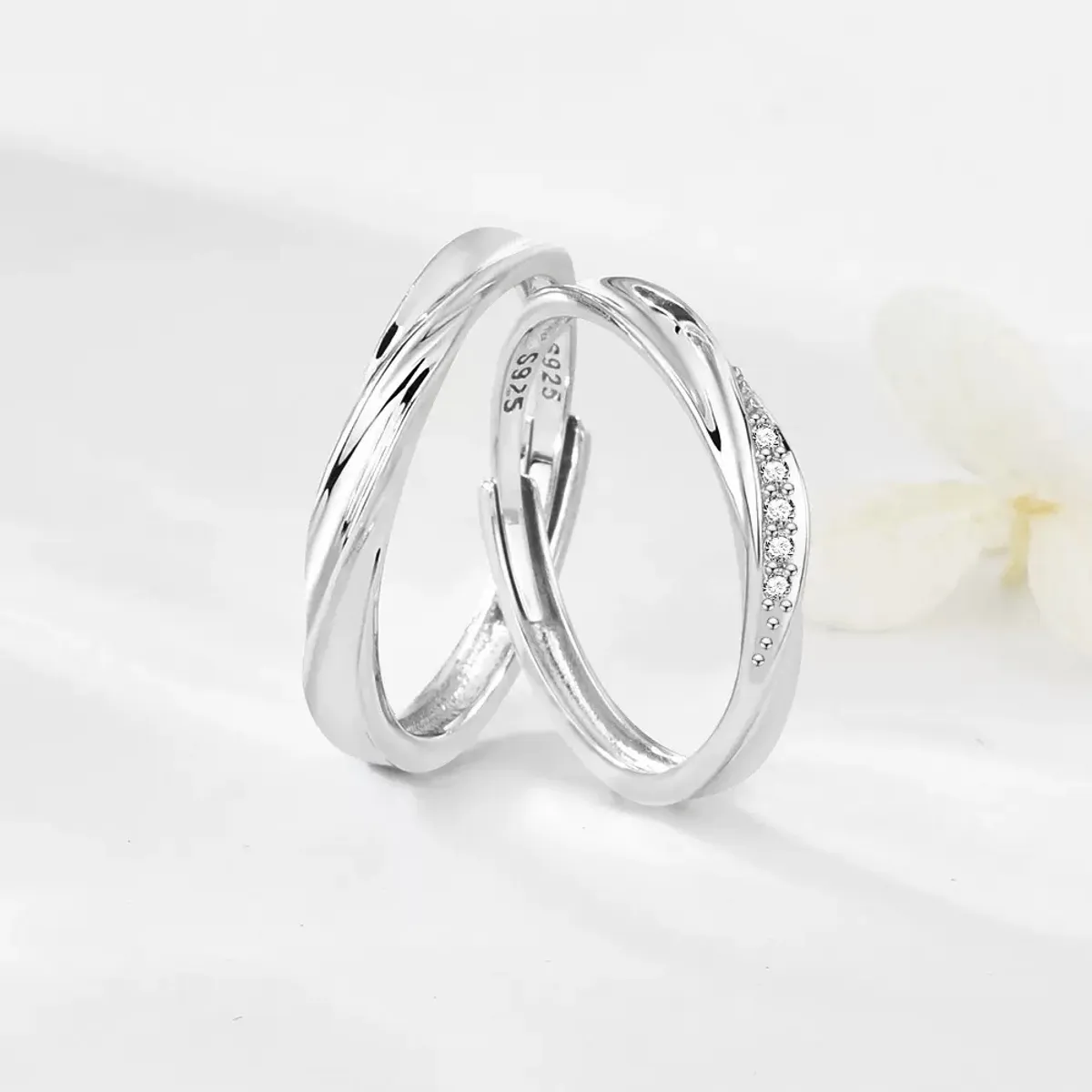GENERICO - Duo Anillo De Parejas Vínculo Infinito De Plata S925