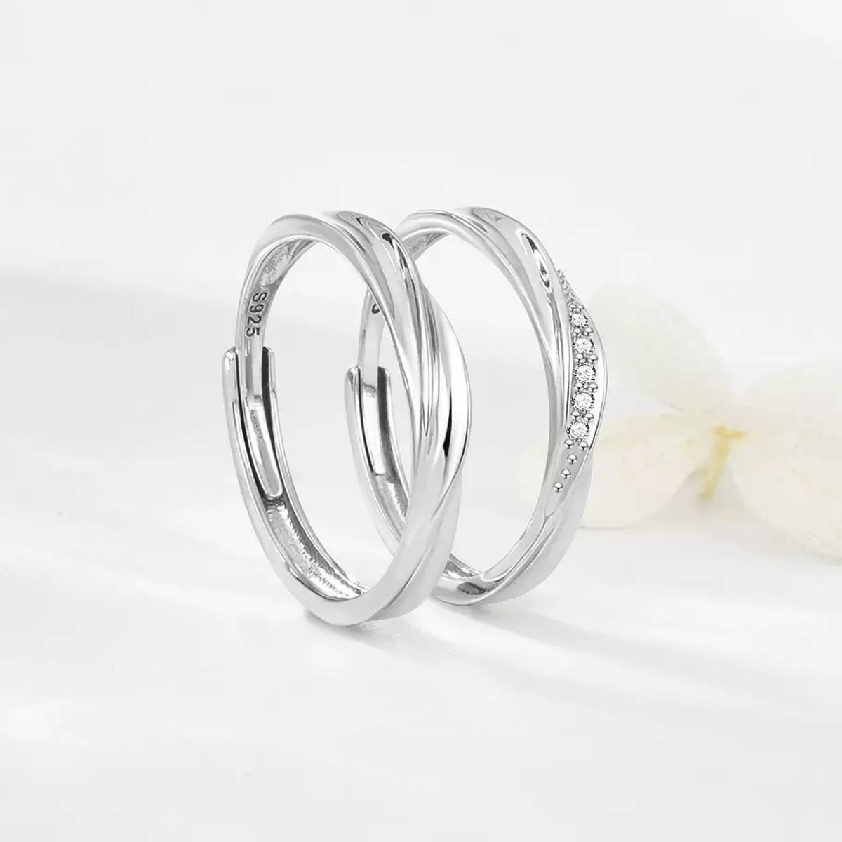 GENERICO - Duo Anillo De Parejas Vínculo Infinito De Plata S925