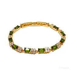 GENERICO - Pulsera De Oro De 18 Quilates Jardín Esmeralda Con Circonitas Y Flores
