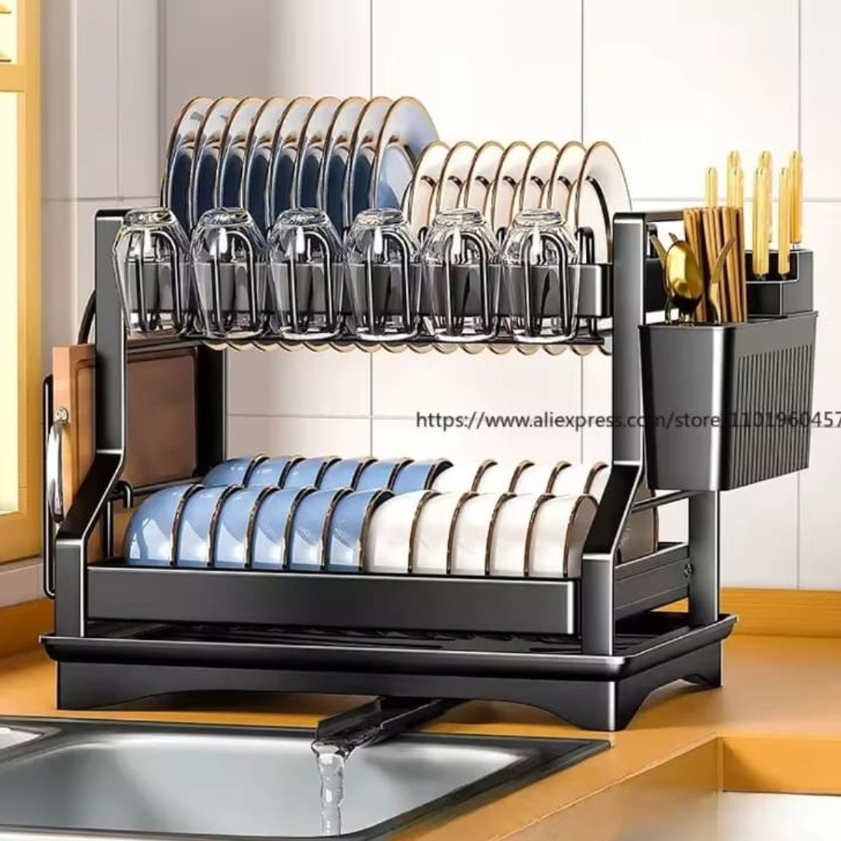 GENERICO - SECADOR ESCURRIDOR DE PLATOS CON DISEÑO ELEGANTE