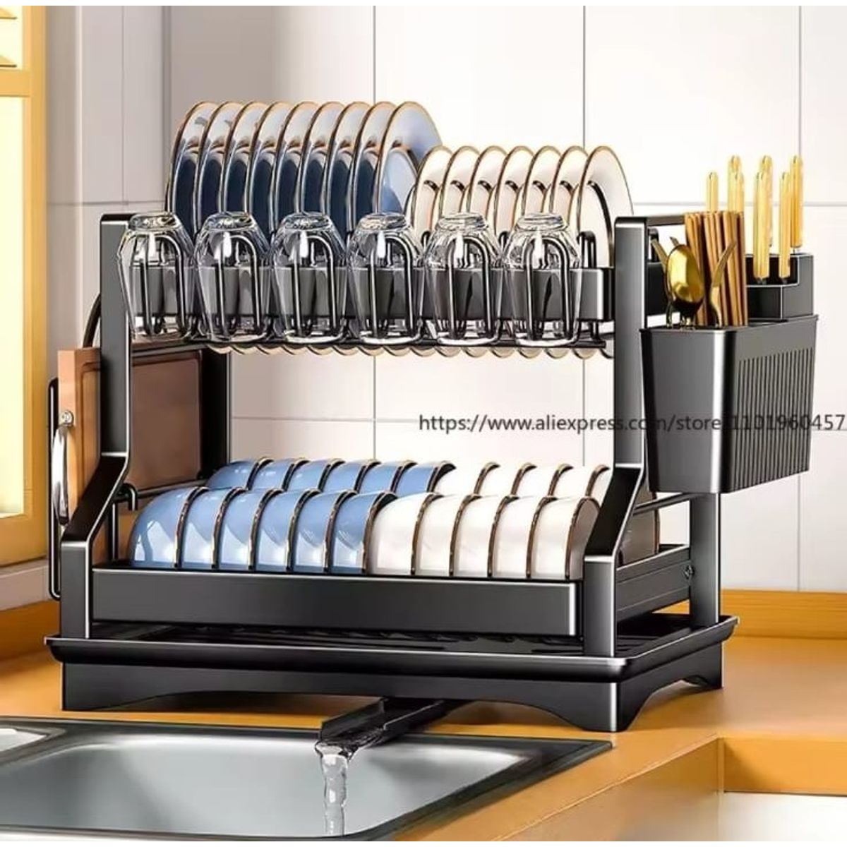 GENERICO - SECADOR ESCURRIDOR DE PLATOS CON DISEÑO ELEGANTE