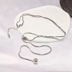GENERICO - Collar De Perla De Acero Titanio