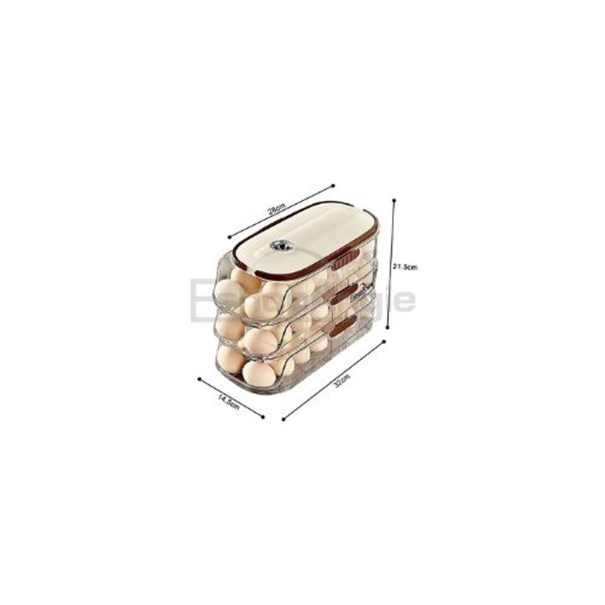 GENERICO - Organizador De Huevo Automatico 3 Niveles Dispensador Nevera Transparente