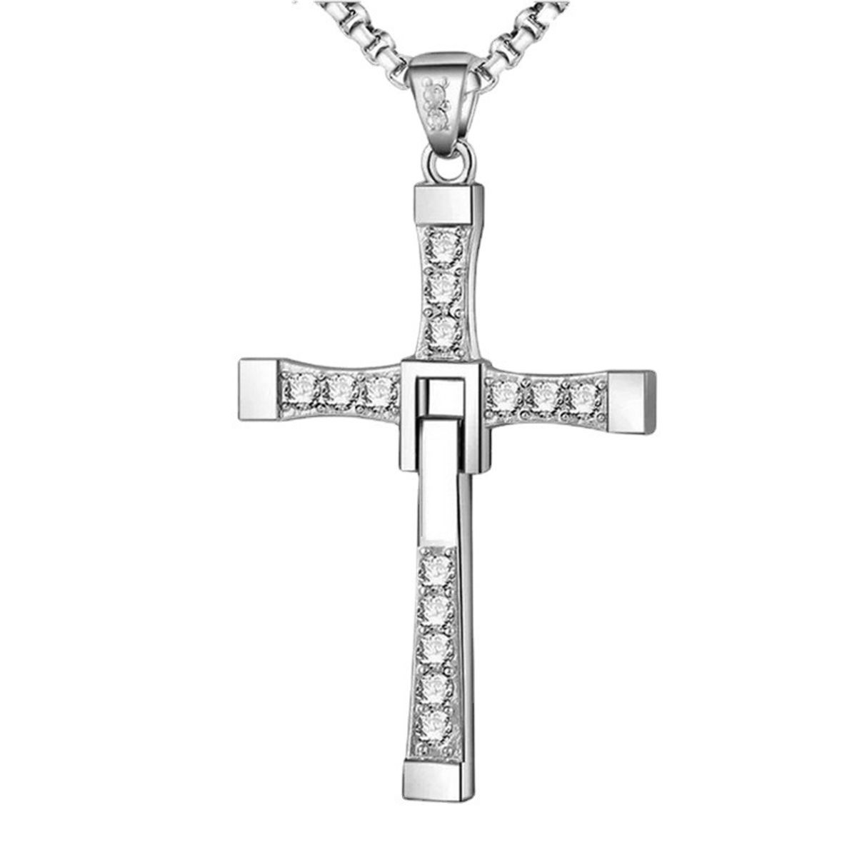 GENERICO - Collar De Cruz De Acero Titanio