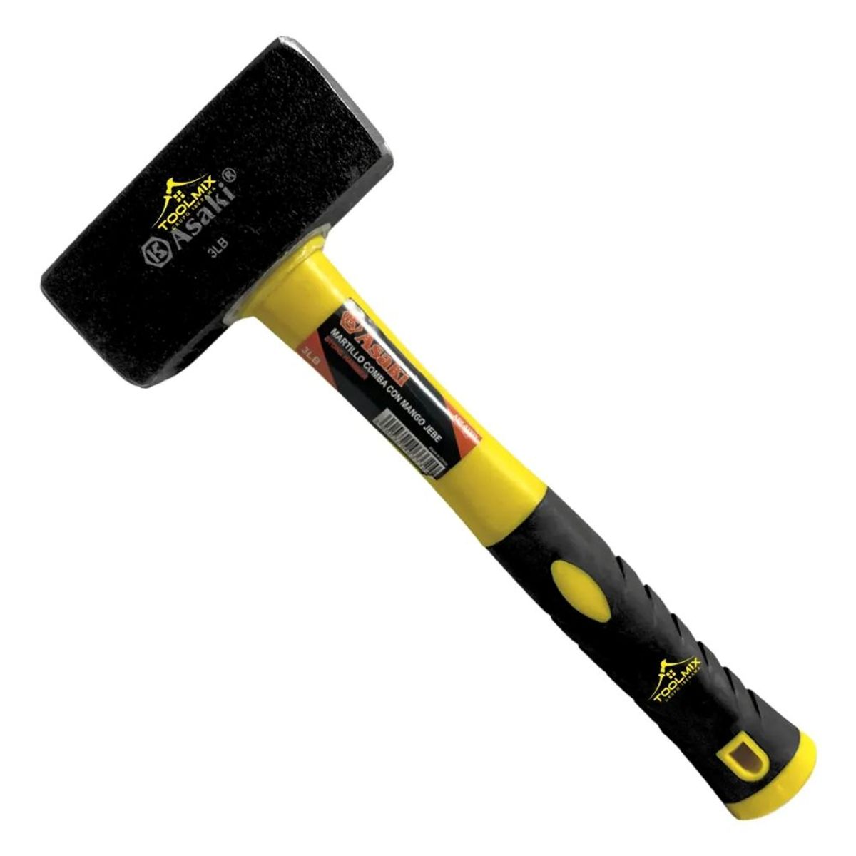 GENERICO - Combo Mazo O Martillo De Construcción Mango Fibra 3 Lb