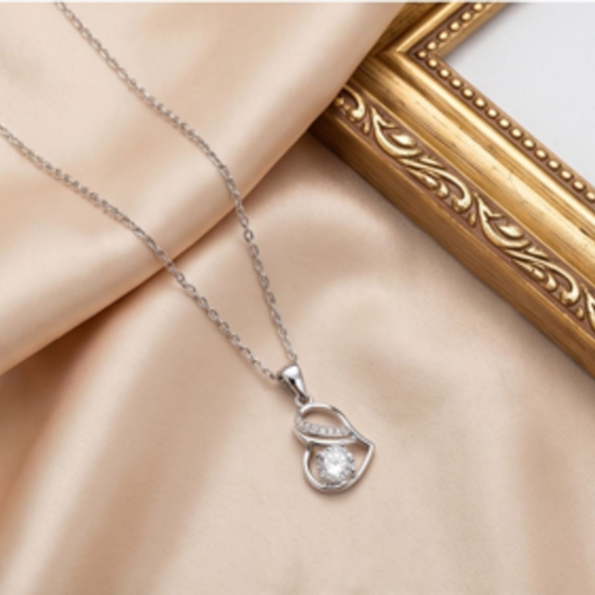 GENERICO - Collar Corazón De Cristal Abrazo Eterno De Plata S925