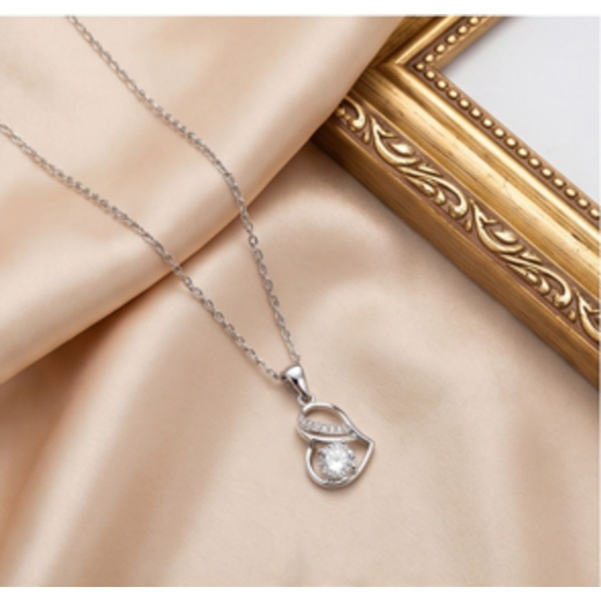 GENERICO - Collar Corazón De Cristal Abrazo Eterno De Plata S925