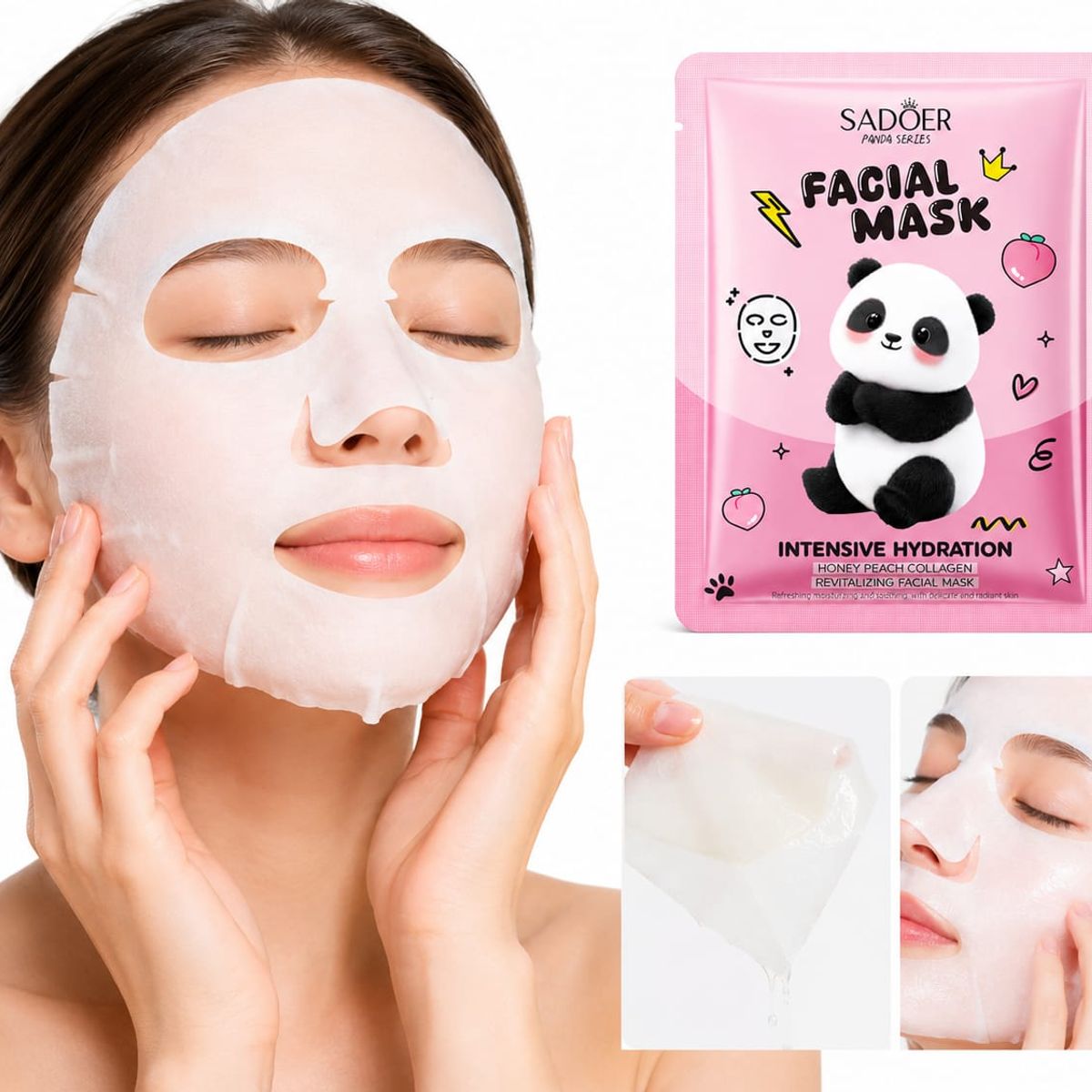 GENERICO - Set 5 Mascarillas Facial Colágeno Reafirmante Antiedad