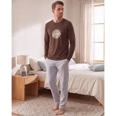 KOWHAI - Pijama Hombre Algodón Estampado Retro Gamer