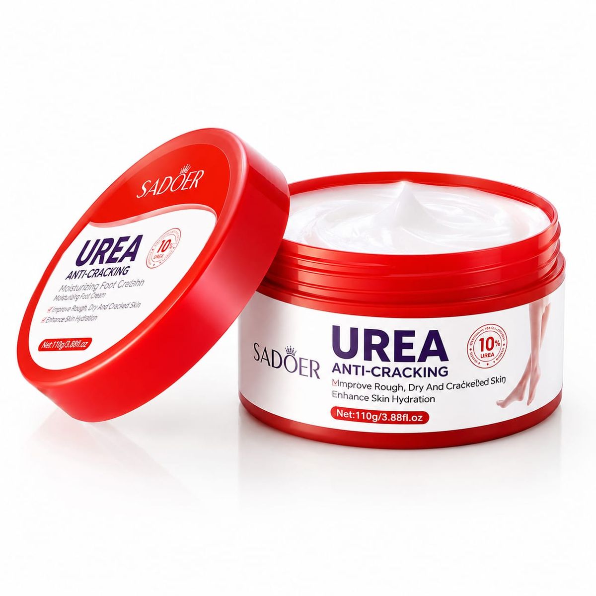 GENERICO - Crema para Pies  Urea 10%  Reparadora de Talones Agrietados y Resequedad 110g