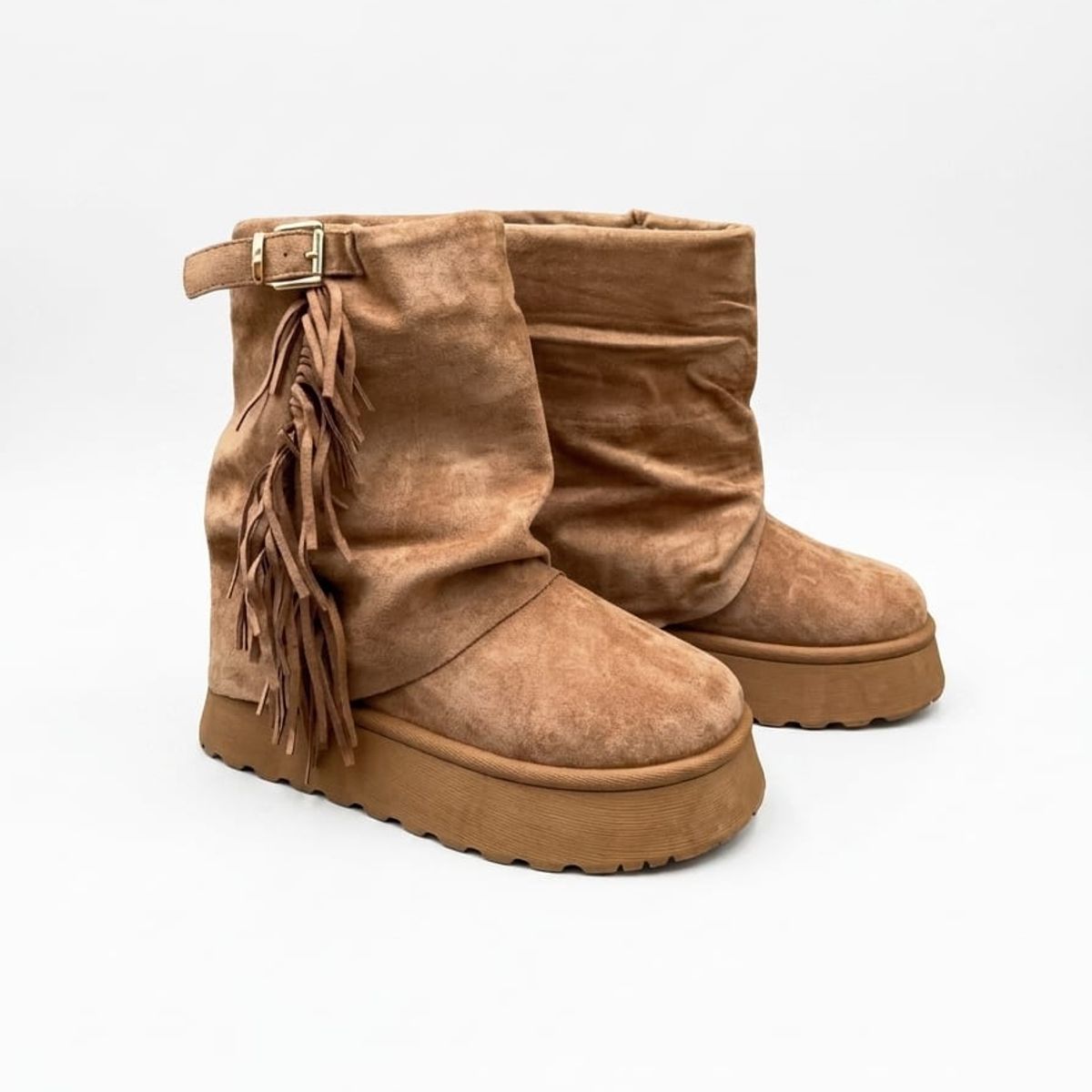 OMAS - Botas Mujer Con Flecos y Plataforma
