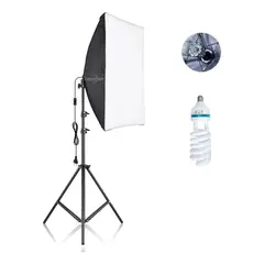 GENERICO - Kit De Iluminación Softbox Estudio De Fotografía + Ampolleta
