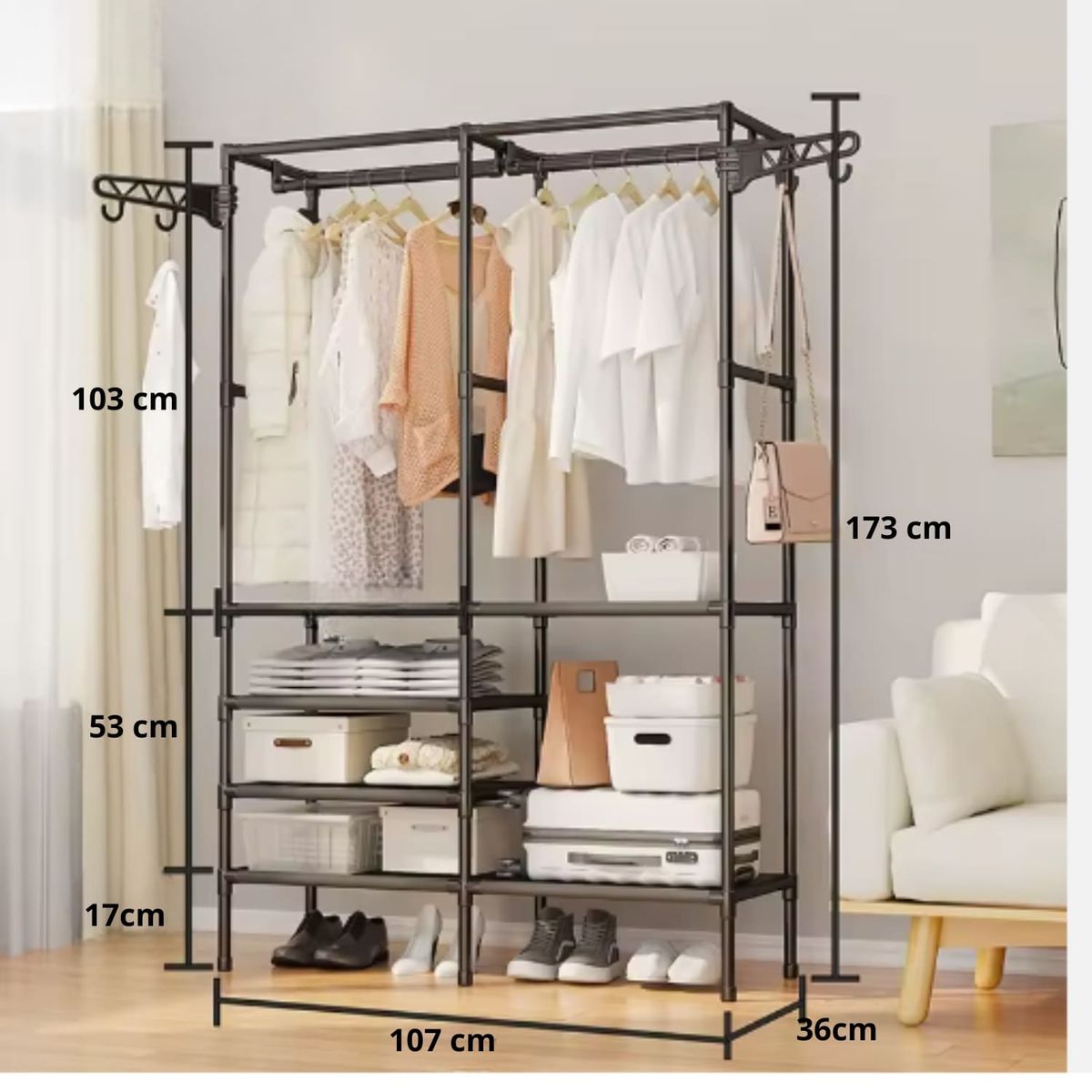 DEWINNER - Armario perchero rack organizador metalico