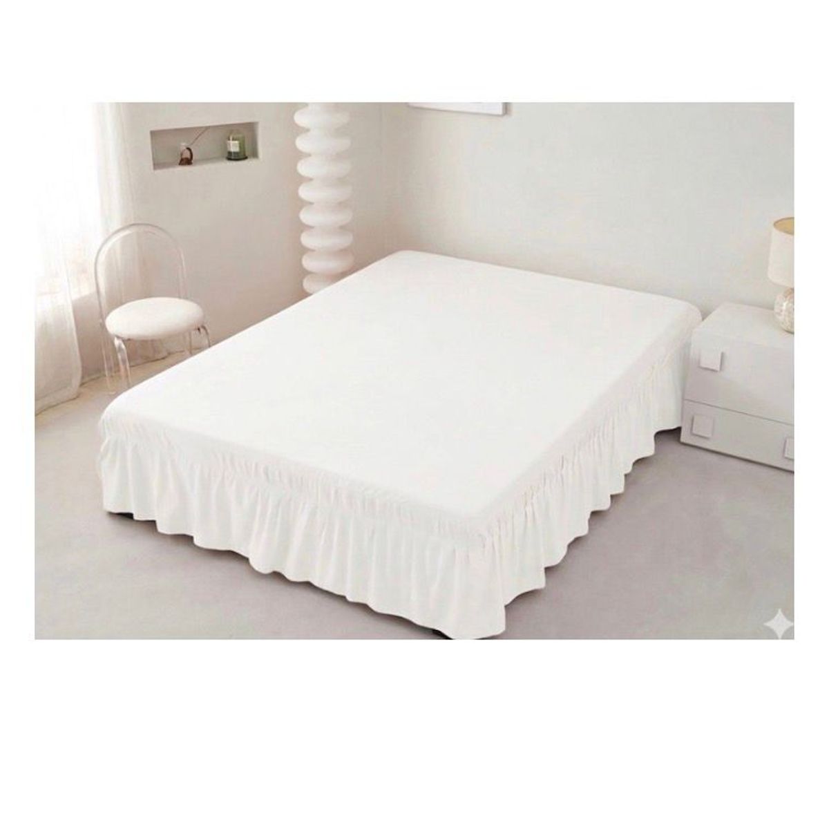 GENERICO - Faldon De Cama 1.5 Plaza BLANCO