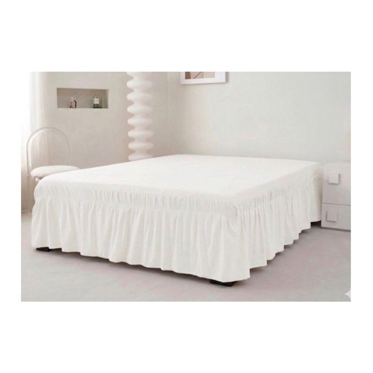 GENERICO - Faldon De Cama 1.5 Plaza BLANCO