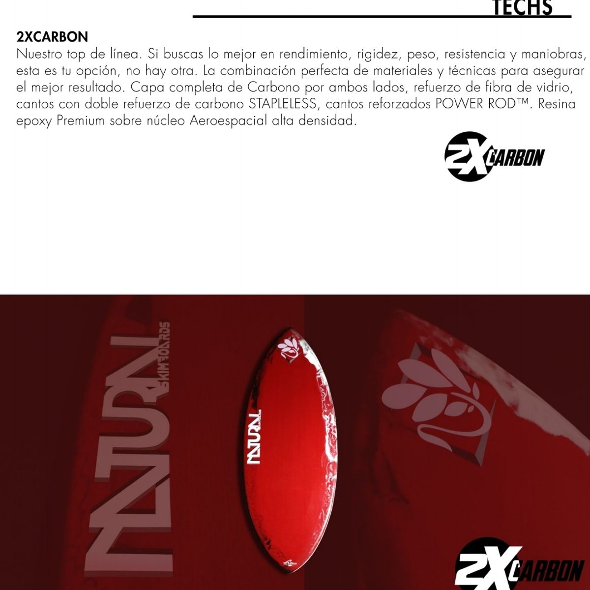 GENERICO - Tabla de Skimboard Natural - Profesional Full Carbono
