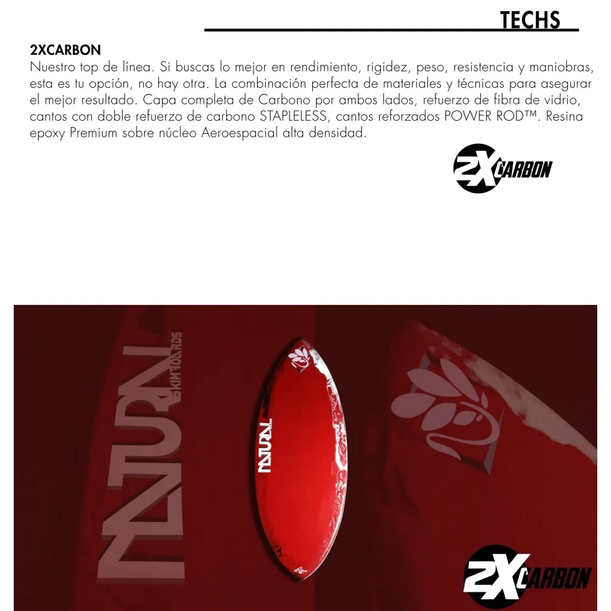 GENERICO - Tabla de Skimboard Natural - Profesional Full Carbono