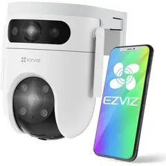 EZVIZ - Cámara H9c 2K Dual Lente 6MP Detección IA, Visión Nocturna y Audio, 360°